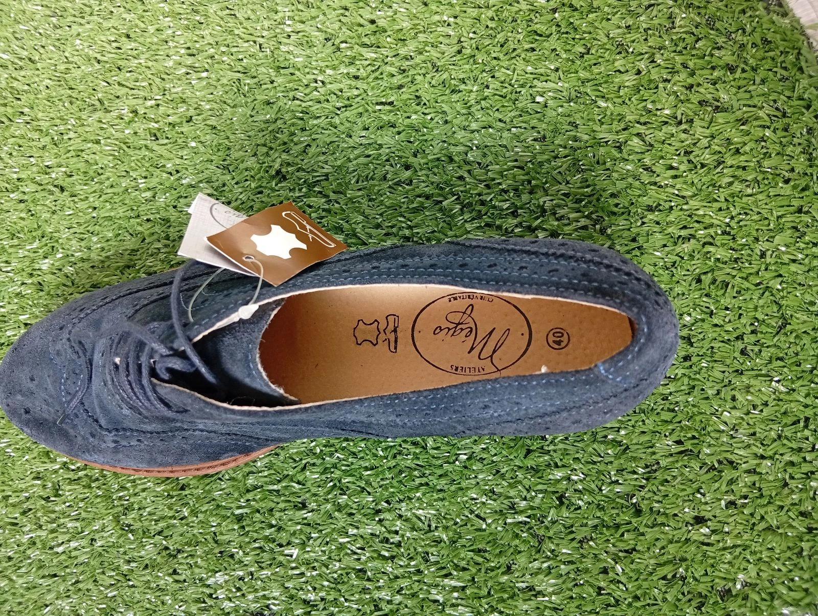 Oxford / Derbies novos em couro de camurça azul-marinho - Mégis - Tamanho 40 – photo 4